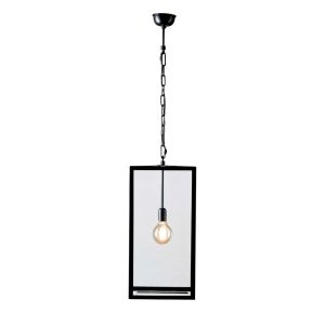 Archie Rose 1 Light Pendant Large Black - ELANK32537BLK