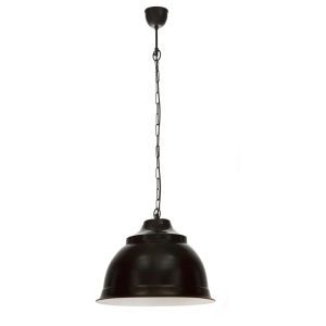 Brasserie 1 Light Pendant Large Black - ELANK39900BLK