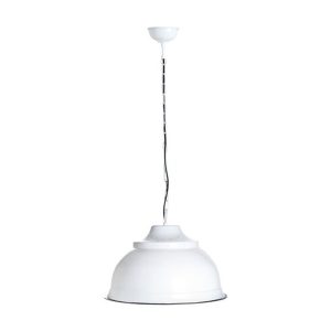 Brasserie 1 Light Pendant Large White - ELANK39900WHT