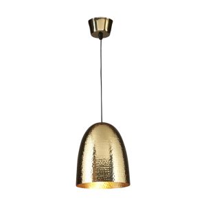 Dolce Beaten 1 Light Pendant Brass - ELAWEGGBEABRA