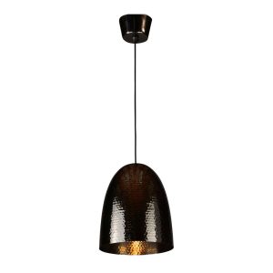 Dolce Beaten 1 Light Pendant Charcoal - ELAWEGGBEACHA