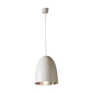 Dolce Beaten 1 Light Pendant White Silver - ELAWEGGBEAWHTSIL