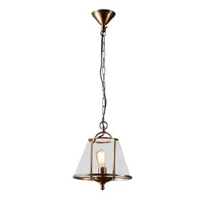 Cotton Tree 1 Light Lantern Pendant Antique Brass - ELPIM30685AB