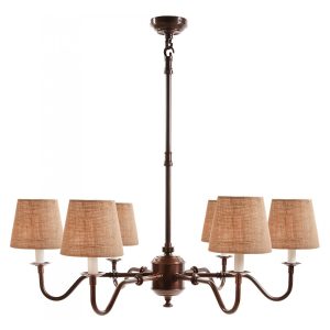 Prescot 6 Light Chandelier Antique Bronze Base With Shade - ELPIM50727COP