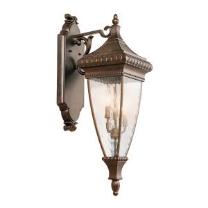 Venetian Rain Medium Wall Lantern Brushed Bronze - KL/VENETIAN2/M