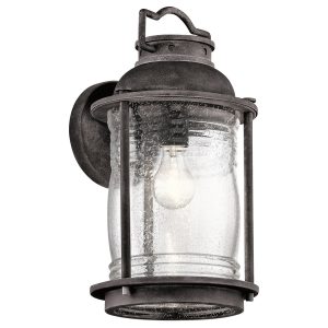 Ashland Bay Large Wall Lantern Weathered Zinc - KL/ASHLANDBAY2/L