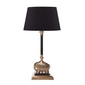 Sabu Table Lamp Dark Antique Brass With Shade - ELANK29212DKABBLK