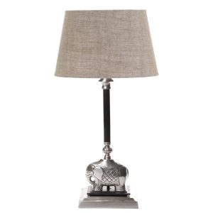 Sabu Table Lamp Dark Antique Silver With Shade - ELANK29212DKAS