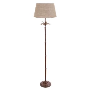 Casablanca 1 Light Floor Lamp Brown Base With Shade - ELANK58785FLABR