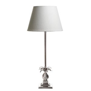 Caribbean Table Lamp Antique Silver With Shade - ELANK62178AS