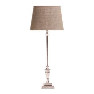 Lyon Table Lamp Antique Silver With Shade - ELANK64762AS