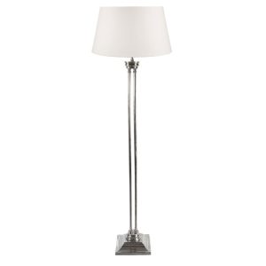 Hudson 1 Light Floor Lamp Antique Silver Base With Shade - ELPIM30071AS