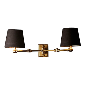 Worcester 2 Light Swing Arm Wall Lamp Antique Brass With Shade - ELPIM30541AB