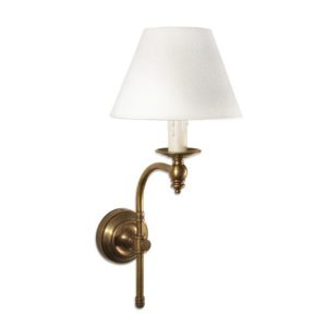 Soho 1 Light Wall Lamp Antique Brass With White Shade - ELPIM50002AB