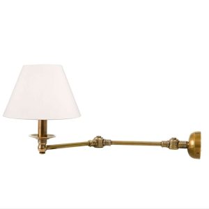 Portland 1 Light Swing Arm Wall Lamp Brass With Shade - ELPIM50764AB