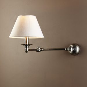 Portland 1 Light Swing Arm Wall Lamp Silver With Shade - ELPIM50764AS