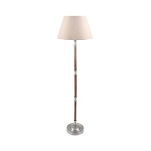 Brunswick 1 Ligh Floor Lamp Silver Timber Base With Shade - ELPIM59592ASBASE