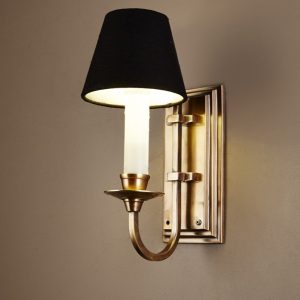 East Borne 1 Light Wall Lamp Antique Brass With Shade - ELPIM901AB