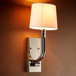 Salisbury 1 Light Wall Lamp Nickel With Shade - ELSB21724