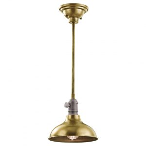 Cobson 1 Light Mini Pendant Natural Brass - KL/COBSONTRIO BR