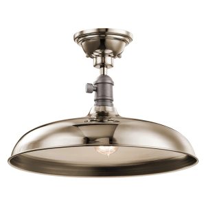 Cobson 1 Light Semi Flush Polished Nickel - KL/COBSON/P PN