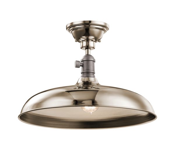 Cobson 1 Light Semi Flush Polished Nickel - KL/COBSON/P PN