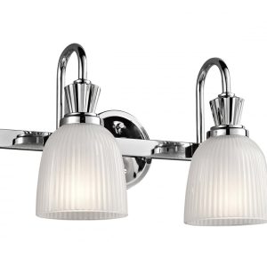 Cora 7W LED Twin Bathroom Wall Light Polished Chrome / Warm White - KL/CORA2 BATH