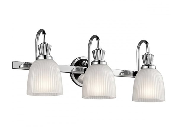 Cora 10.5W LED Triple Bathroom Wall Light Polished Chrome / Warm White - KL/CORA3 BATH