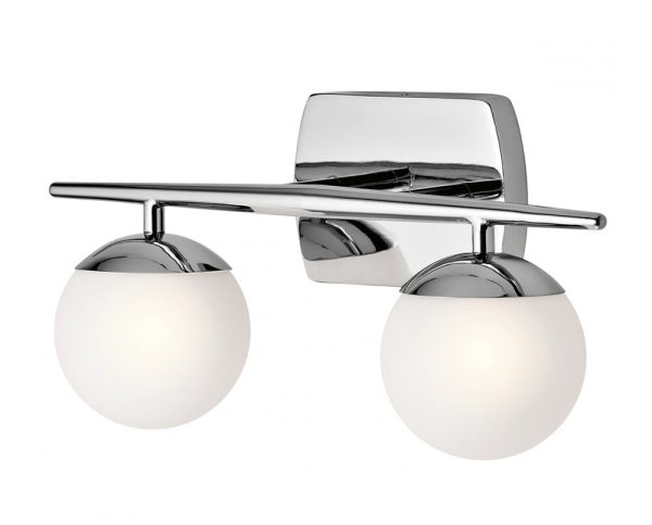 Jasper 7W LED Twin Bathroom Wall Light Polished Chrome / Warm White - KL/JASPER2 BATH