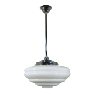 Single Rod Pendant Chrome With Chateau Opal Gloss Glass - 3010191