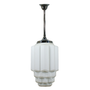 Single Rod Pendant Chrome With Bergerac Opal Matt Glass - 3010201