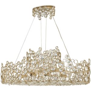 Anya 10 Light Linear Chandelier Silver Leaf - HK/ANYA/ISLE