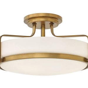 Harper 3 Light Medium Semi Flush Heritage Brass - HK/HARPER/SFM HB