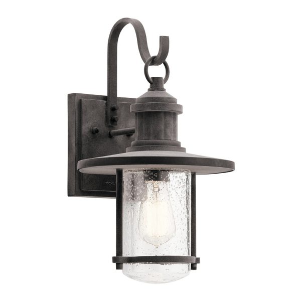 Riverwood Large Wall Lantern Weathered Zinc - KL/RIVERWOOD2/L