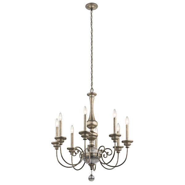 Rosalie 8 Light Chandelier Sterling Gold - KL/ROSALIE8