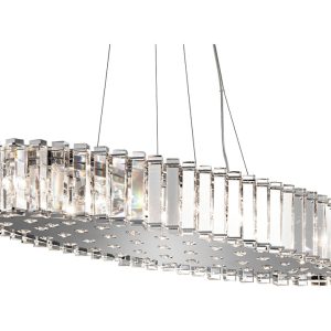 Crystal Skye 42W LED Island Chandelier Chrome / Warm White - KL/CRSTSKYE/I/L