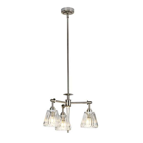 Agatha 10.5W LED 3 Light Semi Flush / Pendant Brushed Nickel / Warm White - BATH/AGATHA3P BN