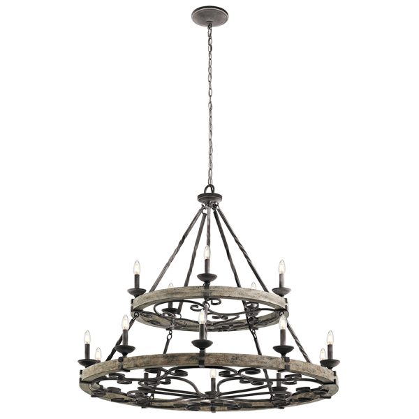 Taulbee 15 Light Chandelier Weathered Zinc - KL/TAULBEE15