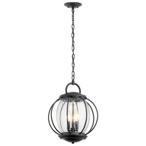 Vandalia 3 Light Chain Lantern Textured Black - KL/VANDALIA8/L