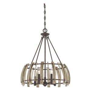 Wood Hollow 5 Light Pendant Rustic Black - QZ/WOODHOLLOW/5P