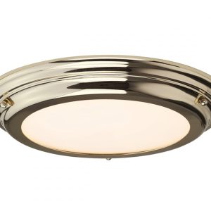 Welland 25W LED Medium Bathroom Flush Polished Brass / Warm White - BATH/WELL/F PB