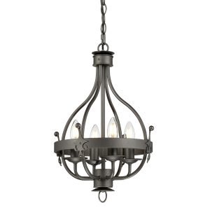 Windsor 4 Light Pendant Chandelier Graphite - WINDSOR4 GR