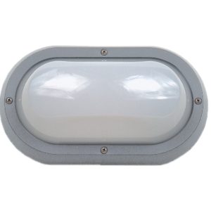 Plain E27 Polycarbonate Bulkhead Silver / Grey - LJ6001-SG