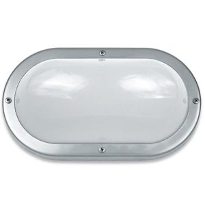 Plain 18W Fluorescent Polycarbonate Bulkhead Stainless Steel - LJF6001-SS