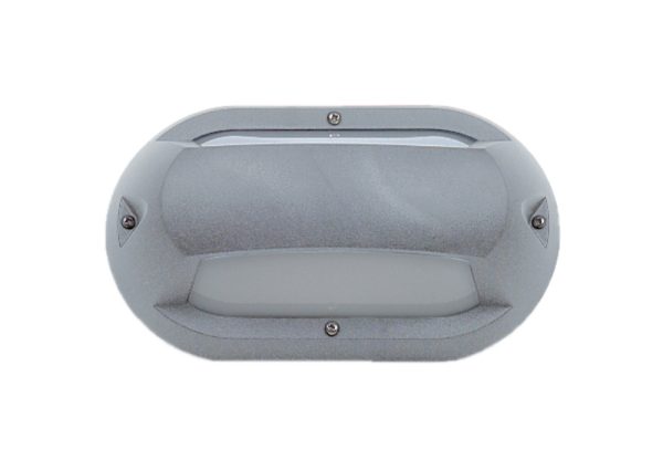 Up/Down 10W LED Polycarbonate Bulkhead Silver / Grey / Warm White - LJL6004-SG