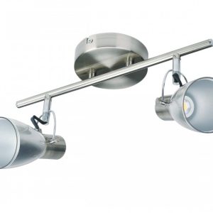 High Power 12W LED Twin Spotlight Satin Chrome / Warm White - LSLR-B2-SC