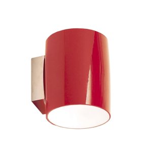 Petite Minimalist Wall Light Chrome / Red - WLS9287-RD