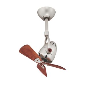 Diane 16" AC Ceiling Fan Brushed Nickel Wooden Blades - DI-BN-WD