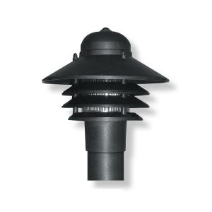 Lexacast Louvre Post Mount Bollard Black - F5301L-BL