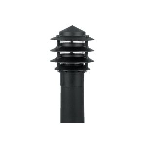 Louvred Bollard Top Black - C4025L-BL